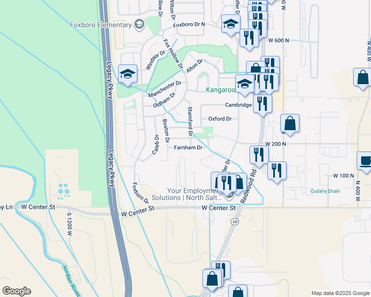 map of restaurants, bars, coffee shops, grocery stores, and more near 949 North Chatham Drive in North Salt Lake