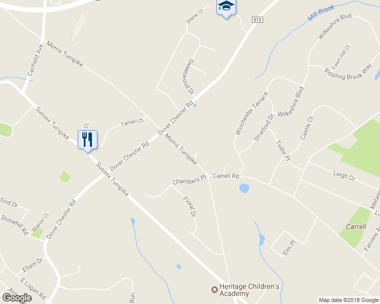 map of restaurants, bars, coffee shops, grocery stores, and more near 99 Morris Turnpike in Randolph