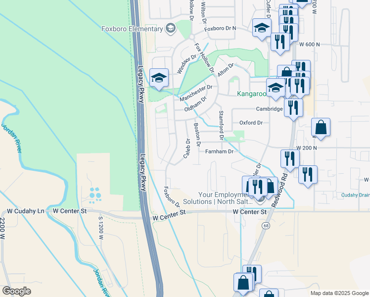 map of restaurants, bars, coffee shops, grocery stores, and more near 231 Caleb Drive in North Salt Lake