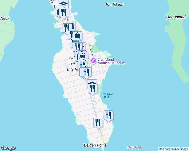 map of restaurants, bars, coffee shops, grocery stores, and more near 271 Minnieford Avenue in The Bronx