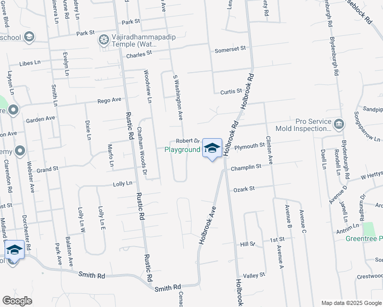 map of restaurants, bars, coffee shops, grocery stores, and more near 10 Robert Drive in Centereach