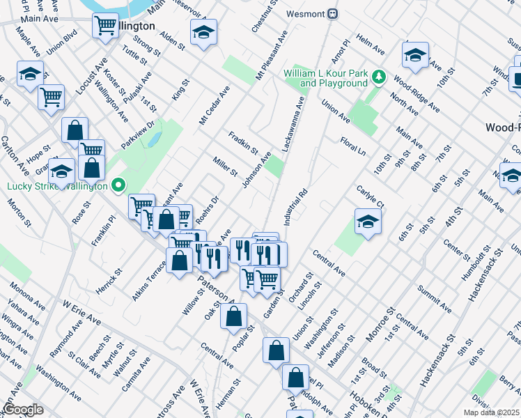 map of restaurants, bars, coffee shops, grocery stores, and more near 6 Jarico Drive in Wallington