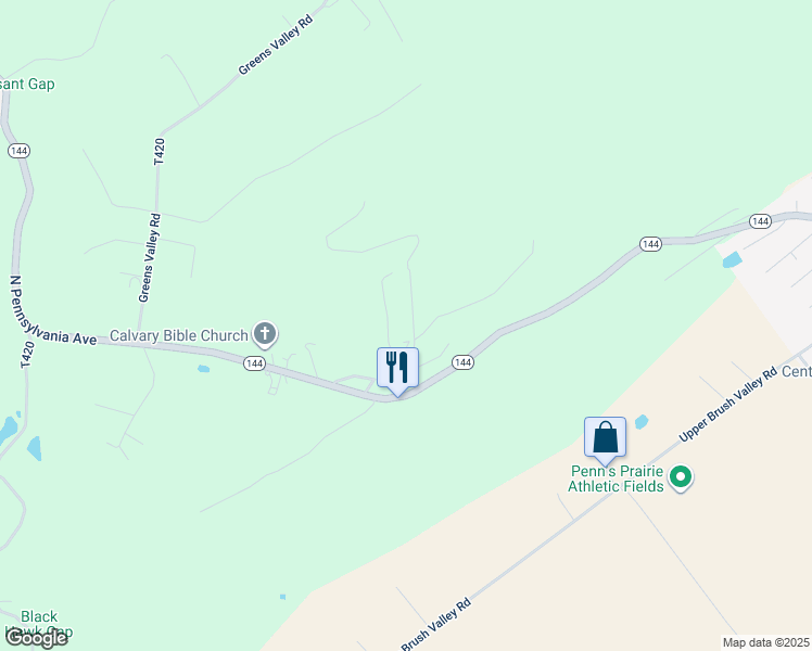 map of restaurants, bars, coffee shops, grocery stores, and more near 147 Empire Court Road in Centre Hall