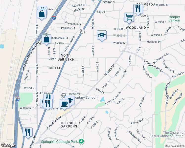 map of restaurants, bars, coffee shops, grocery stores, and more near 246 Glenwood Way in West Bountiful