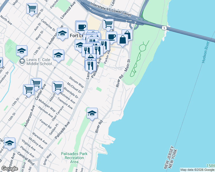 map of restaurants, bars, coffee shops, grocery stores, and more near 24 Leary Lane in Edgewater