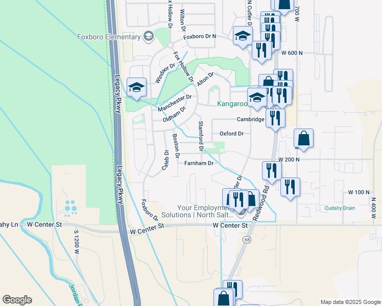 map of restaurants, bars, coffee shops, grocery stores, and more near 1002 Chatham Drive in North Salt Lake