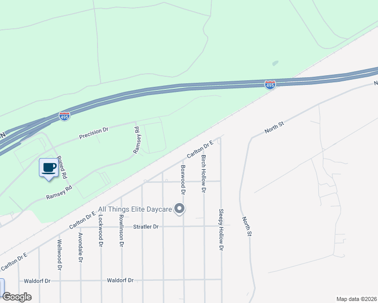 map of restaurants, bars, coffee shops, grocery stores, and more near 269 Carlton Drive East in Shirley