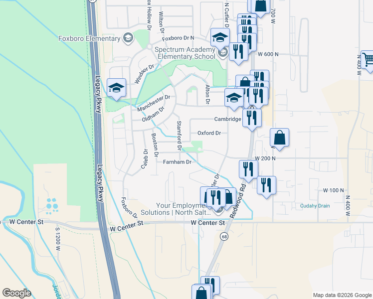 map of restaurants, bars, coffee shops, grocery stores, and more near 928 Chatham Drive in North Salt Lake