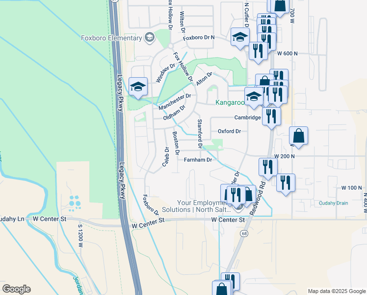 map of restaurants, bars, coffee shops, grocery stores, and more near 1002 Chatham Drive in North Salt Lake