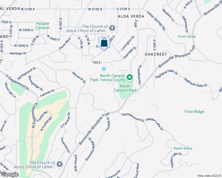 map of restaurants, bars, coffee shops, grocery stores, and more near 3925 Glade Hollow Way in Bountiful