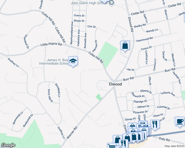 map of restaurants, bars, coffee shops, grocery stores, and more near 10 Doti Court in Huntington