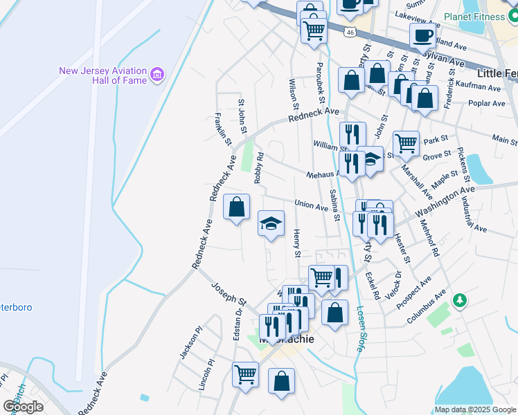 map of restaurants, bars, coffee shops, grocery stores, and more near 5 Teresa Court in Moonachie