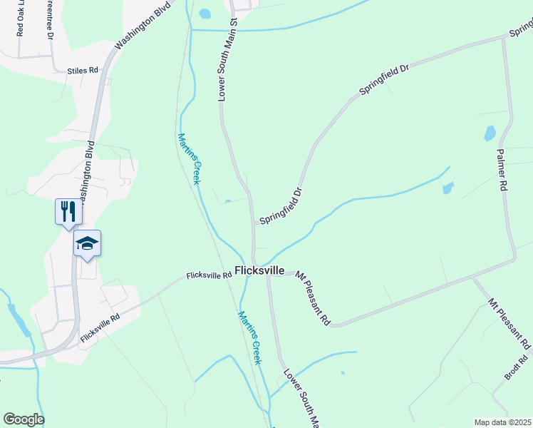 map of restaurants, bars, coffee shops, grocery stores, and more near 20 Springfield Drive in Bangor