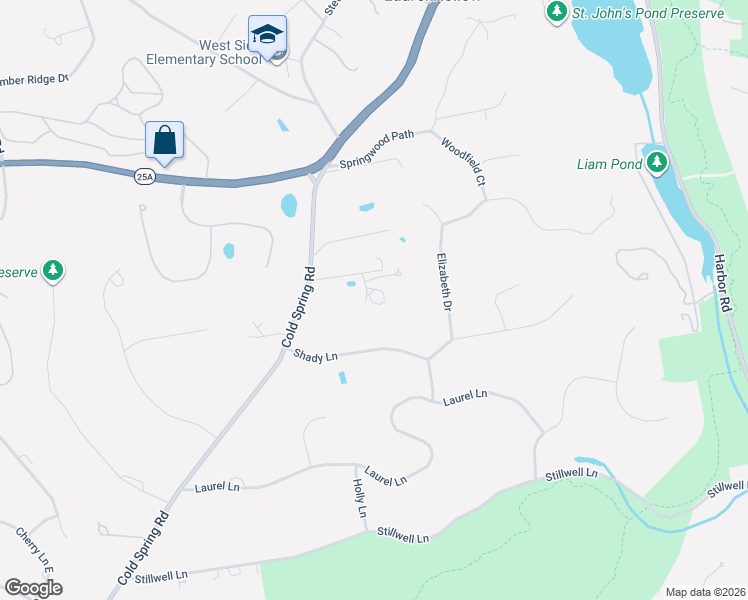 map of restaurants, bars, coffee shops, grocery stores, and more near 536 Cold Spring Road in Syosset