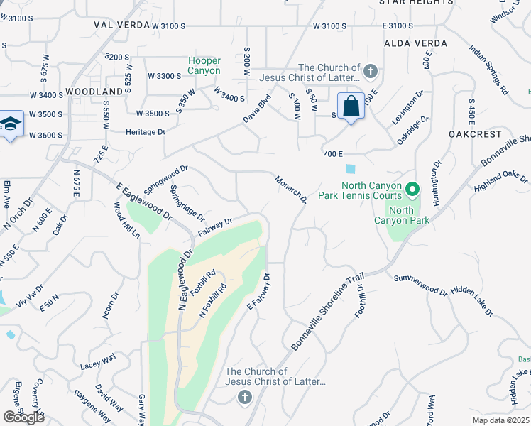map of restaurants, bars, coffee shops, grocery stores, and more near 1104 Fairway Drive in North Salt Lake