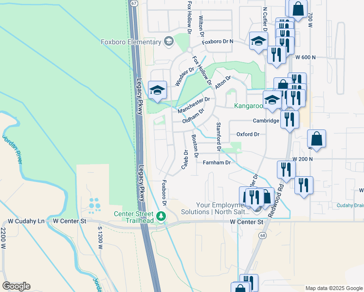 map of restaurants, bars, coffee shops, grocery stores, and more near 273 Caleb Drive in North Salt Lake