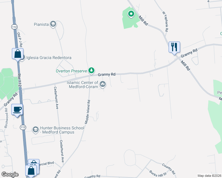 map of restaurants, bars, coffee shops, grocery stores, and more near 21 Pleasant Avenue in Medford