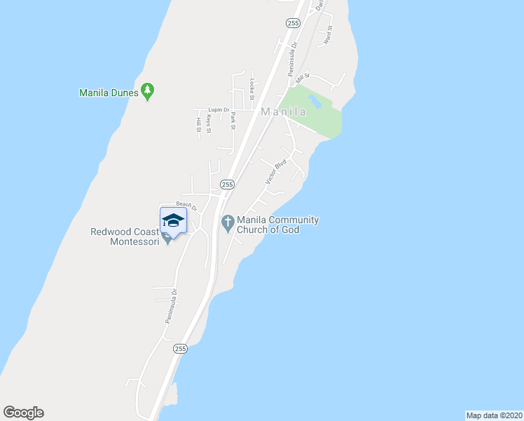 map of restaurants, bars, coffee shops, grocery stores, and more near 1682 Victor Boulevard in Arcata