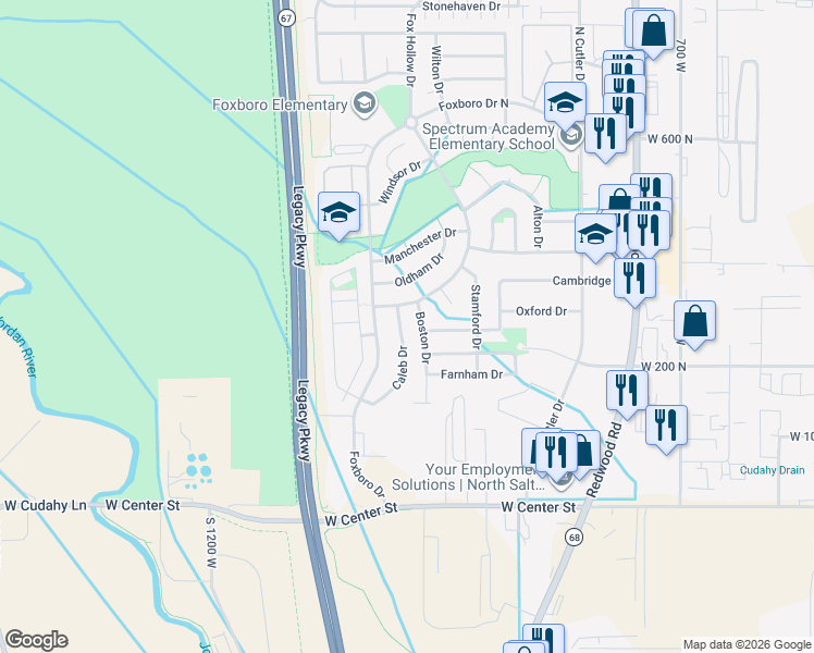 map of restaurants, bars, coffee shops, grocery stores, and more near 286 Caleb Drive in North Salt Lake
