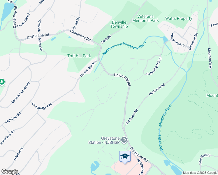 map of restaurants, bars, coffee shops, grocery stores, and more near 3 Puddingstone Road in Morris Plains