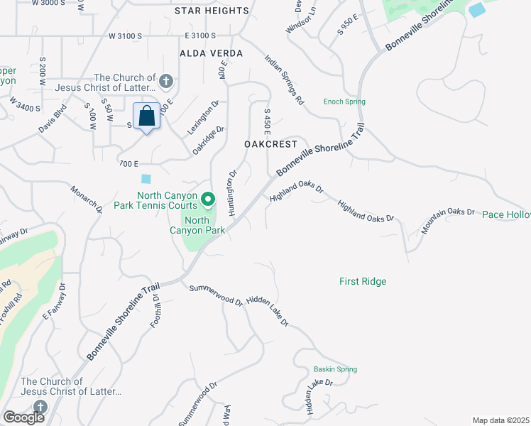 map of restaurants, bars, coffee shops, grocery stores, and more near 3878 South 600 East in Bountiful
