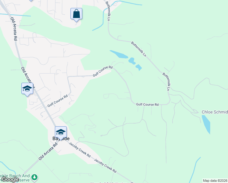 map of restaurants, bars, coffee shops, grocery stores, and more near 2324 Golf Course Road in Bayside