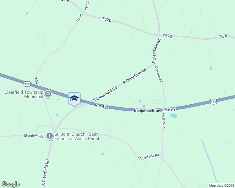 map of restaurants, bars, coffee shops, grocery stores, and more near 706 Clearfield Road in Fenelton