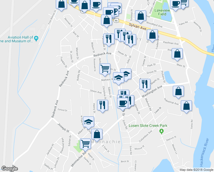map of restaurants, bars, coffee shops, grocery stores, and more near 2 Sabina Street in Little Ferry