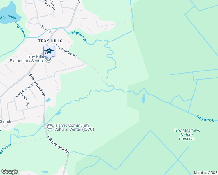 map of restaurants, bars, coffee shops, grocery stores, and more near Troy Meadow Road in Parsippany-Troy Hills