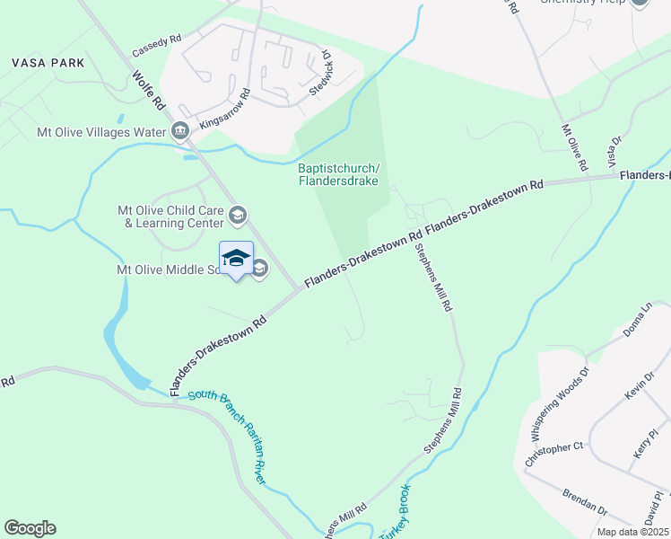 map of restaurants, bars, coffee shops, grocery stores, and more near 197 Flanders-Drakestown Road in Mount Olive Township