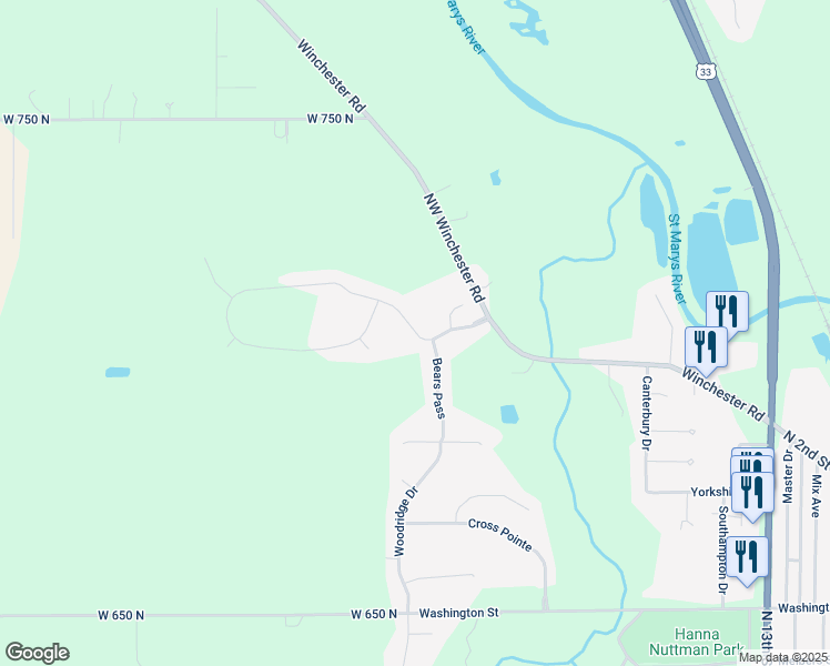 map of restaurants, bars, coffee shops, grocery stores, and more near Tiger's Trail in Decatur