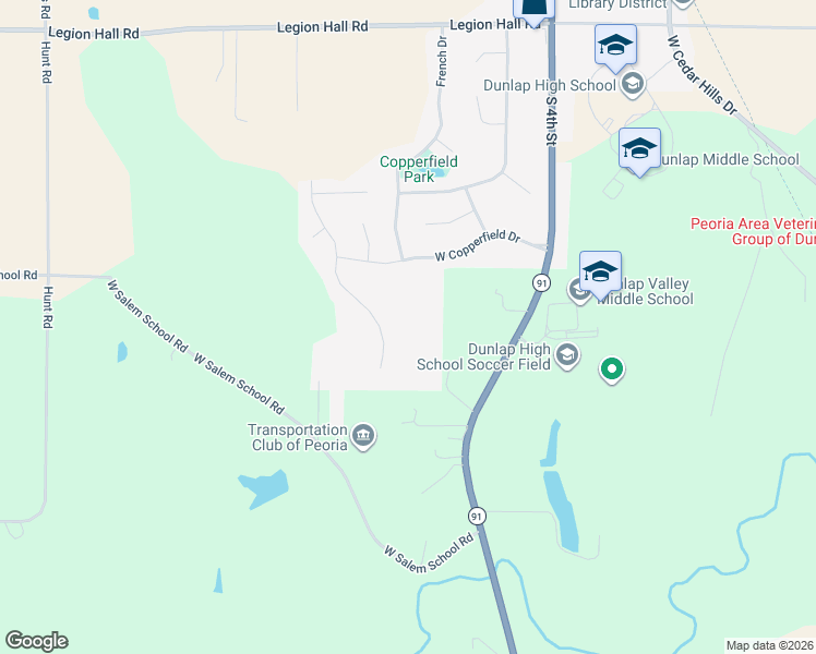 map of restaurants, bars, coffee shops, grocery stores, and more near 1012 Copperpoint Drive in Dunlap