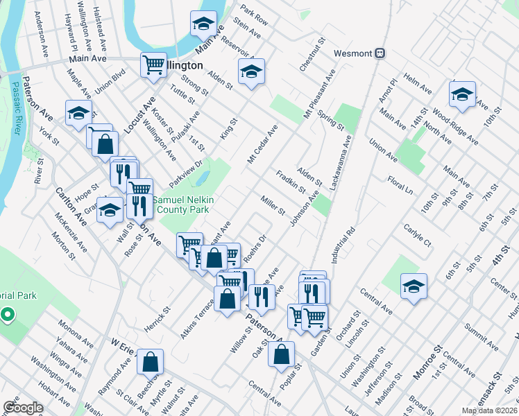 map of restaurants, bars, coffee shops, grocery stores, and more near 50 Roehrs Drive in Wallington