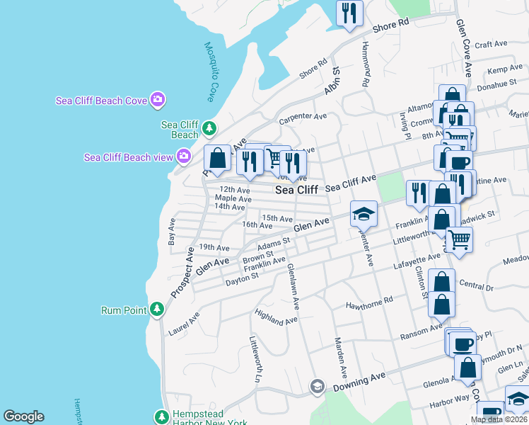map of restaurants, bars, coffee shops, grocery stores, and more near 111 14th Avenue in Sea Cliff