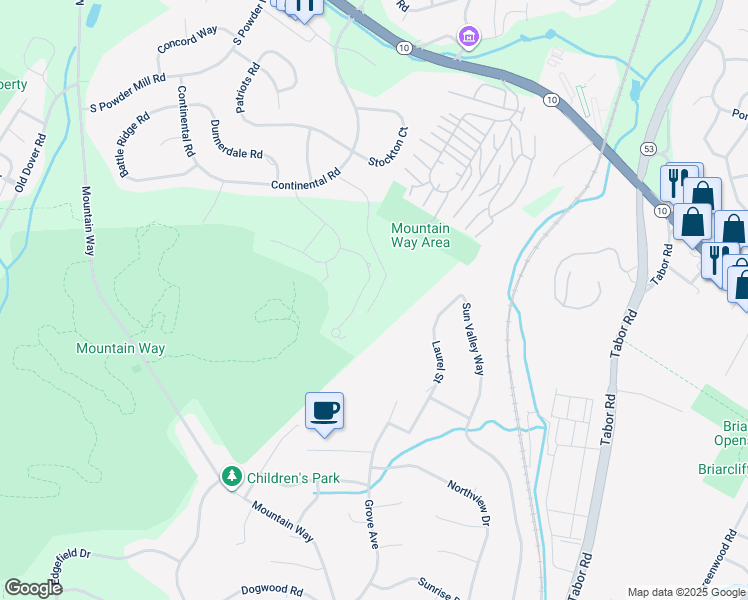 map of restaurants, bars, coffee shops, grocery stores, and more near 1000-3000 Gates Court in Morris Plains