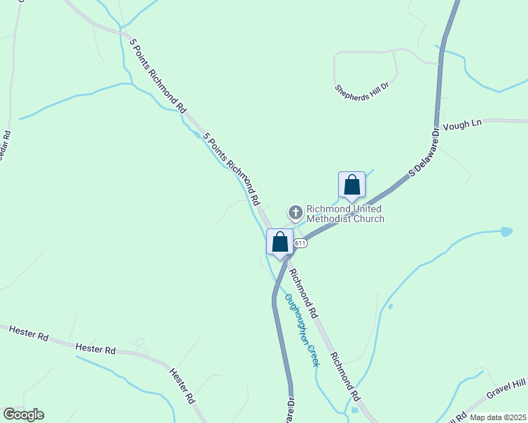 map of restaurants, bars, coffee shops, grocery stores, and more near 1380 5 Points Richmond Road in Bangor
