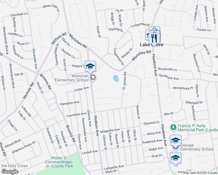 map of restaurants, bars, coffee shops, grocery stores, and more near 10 Phillips Lane in Lake Grove
