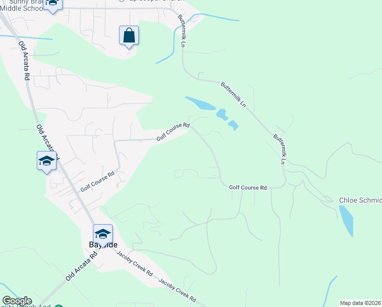 map of restaurants, bars, coffee shops, grocery stores, and more near 2324 Golf Course Road in Bayside
