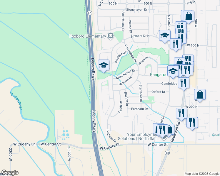 map of restaurants, bars, coffee shops, grocery stores, and more near 512 Walton Drive in North Salt Lake