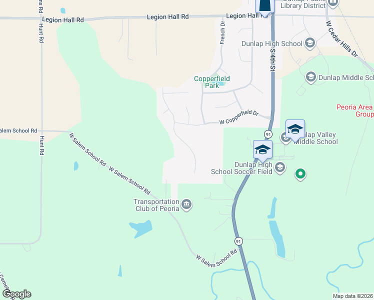 map of restaurants, bars, coffee shops, grocery stores, and more near 1012 Copperpoint Drive in Dunlap