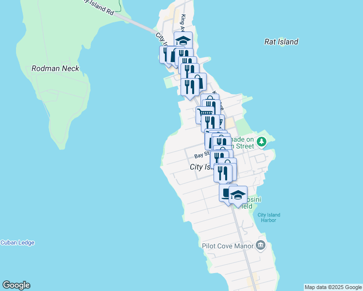 map of restaurants, bars, coffee shops, grocery stores, and more near 60 Tier Street in Bronx