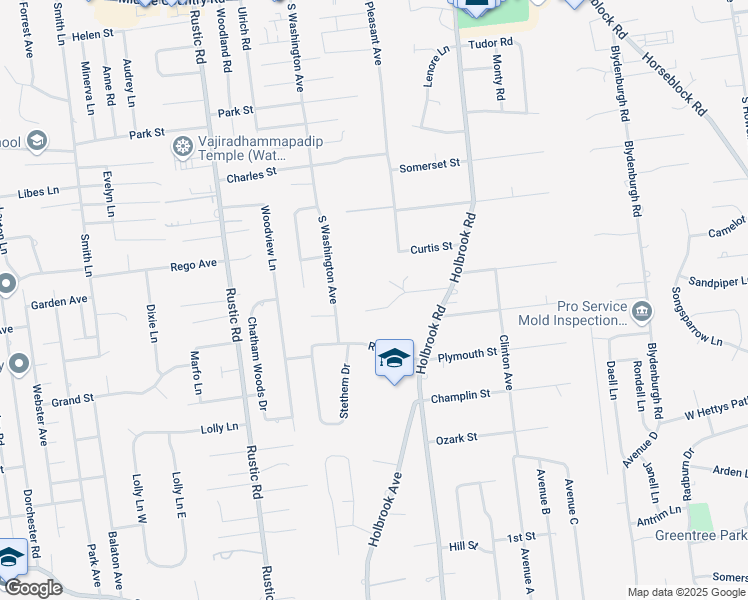 map of restaurants, bars, coffee shops, grocery stores, and more near 7 Debron Ct in Centereach