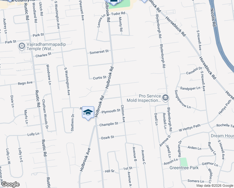 map of restaurants, bars, coffee shops, grocery stores, and more near 9 Windsor Street in Centereach