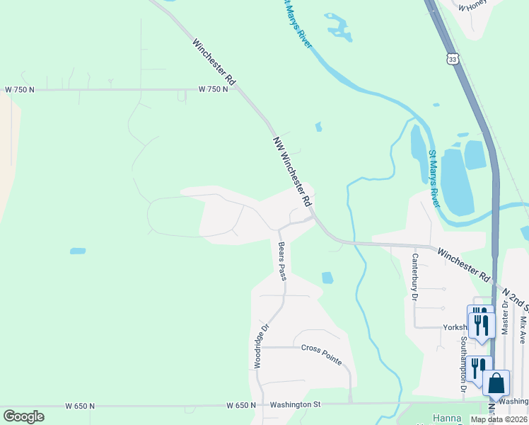 map of restaurants, bars, coffee shops, grocery stores, and more near Tiger's Trail in Decatur