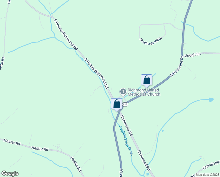 map of restaurants, bars, coffee shops, grocery stores, and more near 1380 5 Points Richmond Road in Bangor