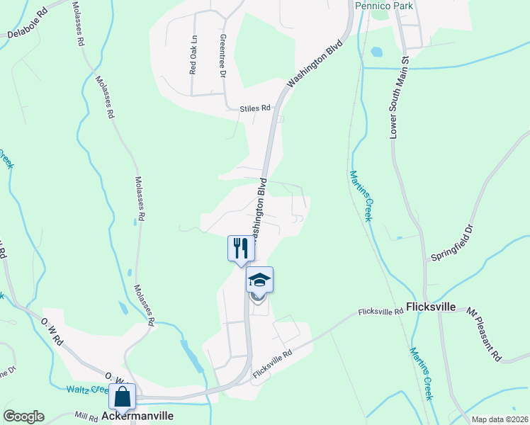 map of restaurants, bars, coffee shops, grocery stores, and more near 273 Washington Boulevard in Bangor