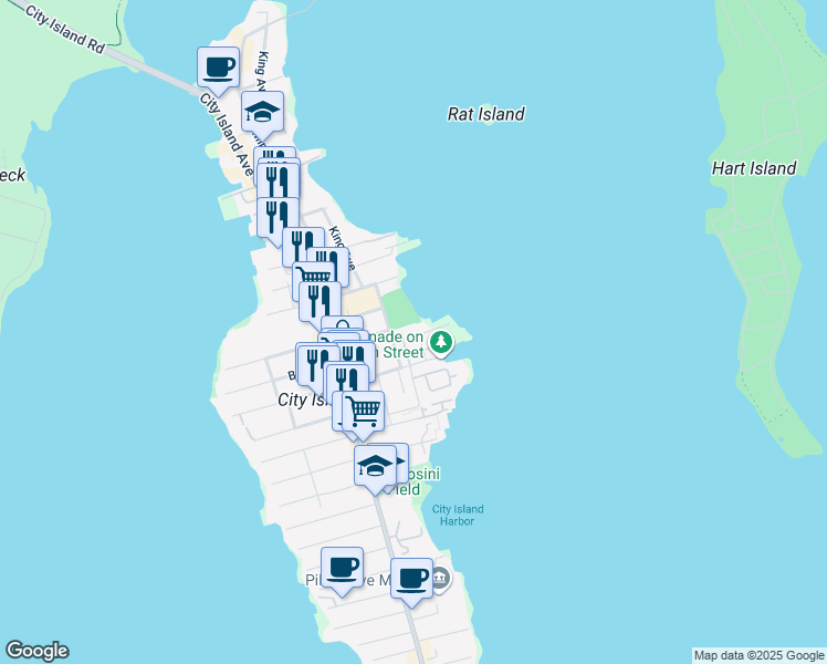 map of restaurants, bars, coffee shops, grocery stores, and more near 352 Fordham Place in The Bronx