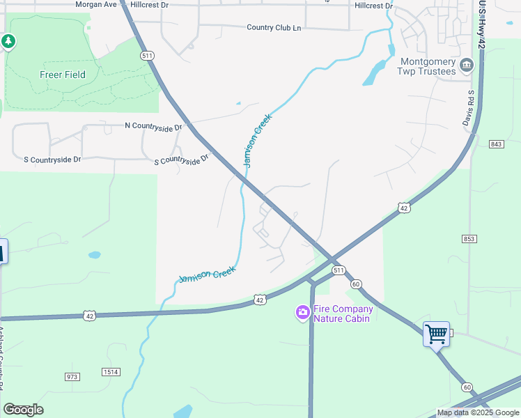 map of restaurants, bars, coffee shops, grocery stores, and more near 1923 Center Street in Ashland