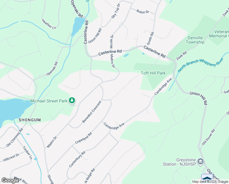 map of restaurants, bars, coffee shops, grocery stores, and more near 46 Mabro Drive in Denville