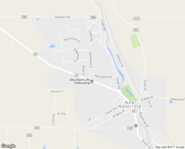 map of restaurants, bars, coffee shops, grocery stores, and more near 46621 Allendale Avenue in New Waterford